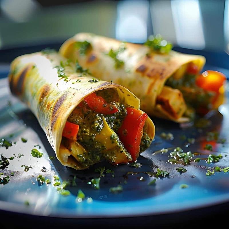 Lean Grilled Vegetable Pesto Wrap
