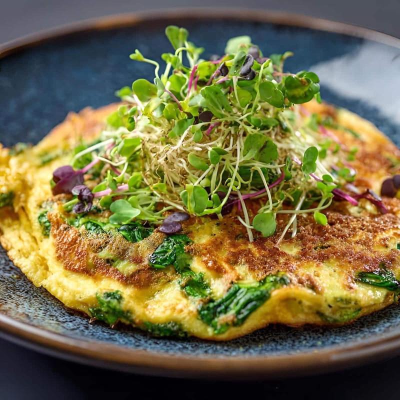 Spinach & Sprouts Gourmet Omelette