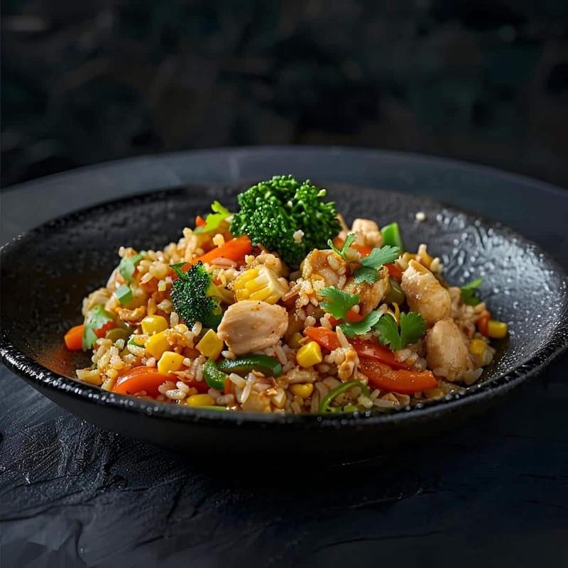Thai Style Fried Rice (Chicken) - Khao Pad — Friday's meal plan box